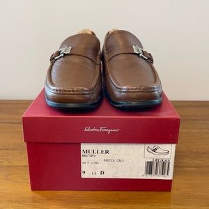 Salvatore Ferragamo Muller Loafer Radica Calf 9.5D